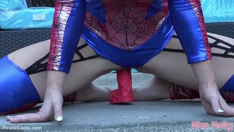 ManyVids – MissMolly - Spidergirl Fucks Outside - HD