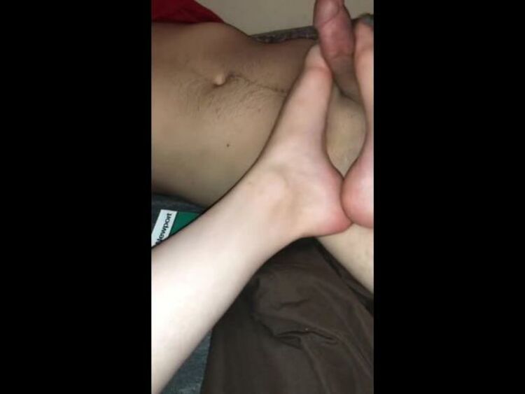 Sexy foot job from wife(porn)