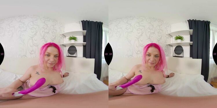 Bella Searis Pink hair and pink lingerie, chubby teen plays with the t - Teen