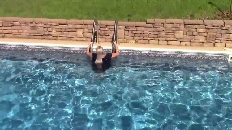 Wet T Shirt and Jeans in Pool