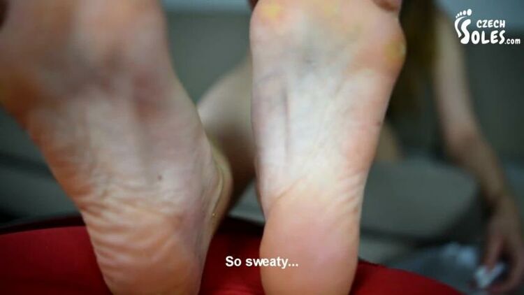 Getting her feet really sweaty for you, POV (bare feet, foot tease, sex! FEET PORN - www.LOVELY-MILF.com Video