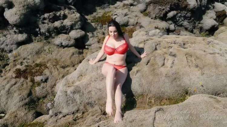 Goddess Alexandra Snow - Red Lingerie in Iceland