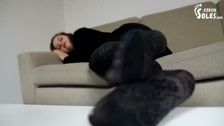 Czech Soles - Anna in her favorite worn pantyhose teasing you