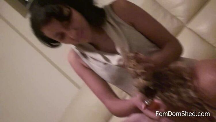 Femdomshed – Nasty Natascha – Burning the bitches hair and cutting it with a knife. Barbie whore