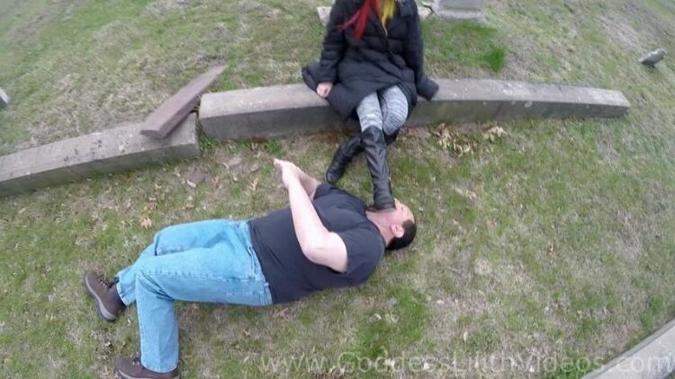 Goddess Lilith: PUBLIC OUTDOOR Boot Worship [updated: 2024-01-24]