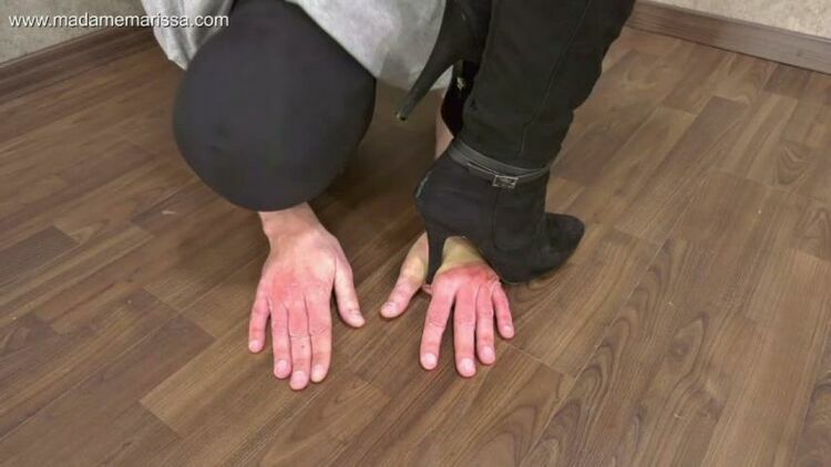 Madame Marissa: Gruesome hand trampling with over knee boots [updated: 2024-02-20]