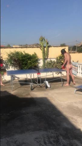 LADY DARK ANGEL UK — Naked, Hooded And Collared Table Tennis In The Sun [updated: 2024-04-10]