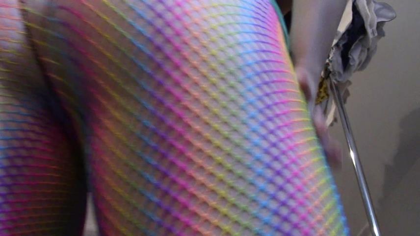 Ass tease with rainbow fishnet pantyhose [updated: 2024-06-16]