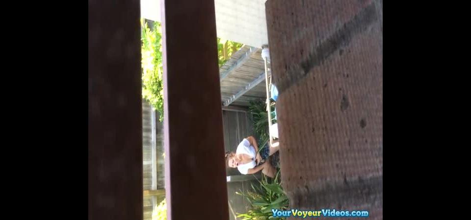 Woman caught masturbating in the backyard [updated: 2024-10-03]