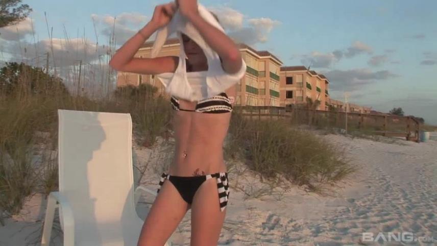 Blonde amateur college party chick flashes tits and shaved gash on beach [updated: 2024-10-05]